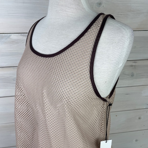 KORAL Ilana Kugel Beige Dolphin Mesh Beach Cover-up Tank Top - NWT - Picture 2 of 7
